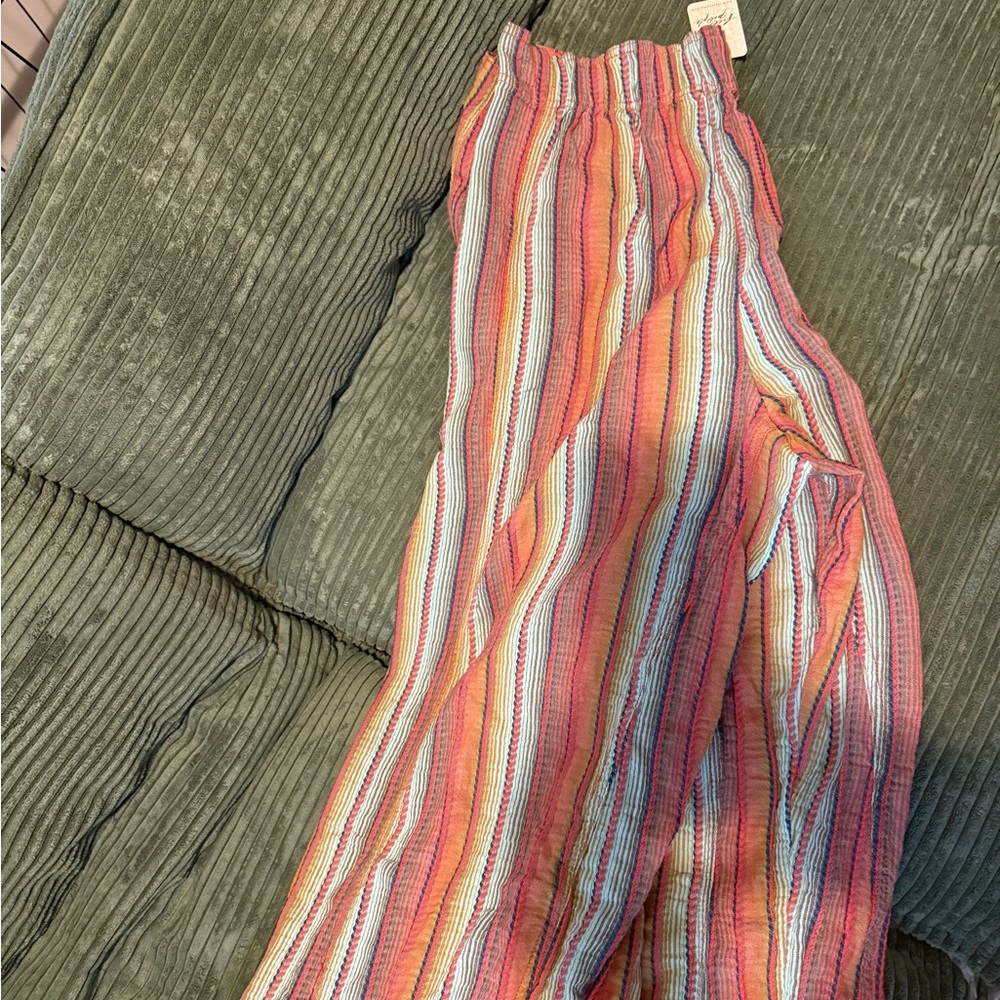 NWT Free People Vibrant Striped Wide Leg Women's Pants - Picture 5 of 6